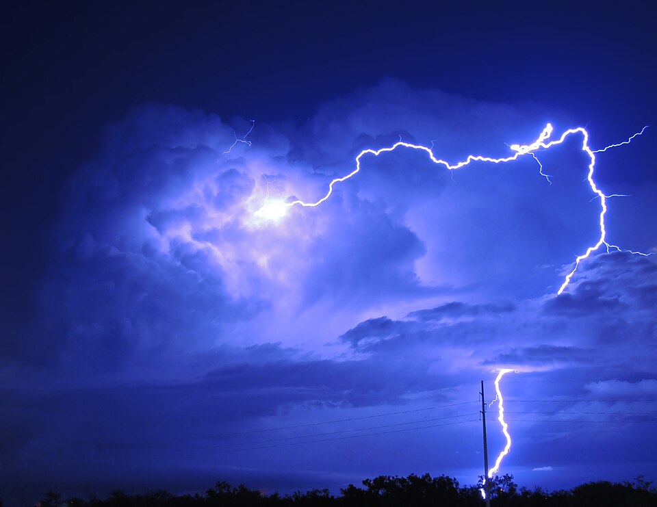 A small storm that grew shortly after midnight, Texas, USA
